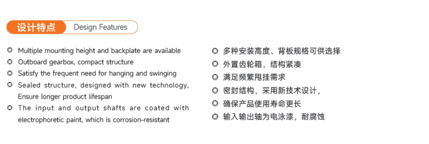 SF133W1B-430 Design Features